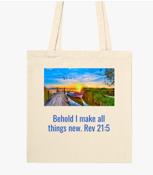 Classic Tote Bag with Bible Verse-- Rev 21:5